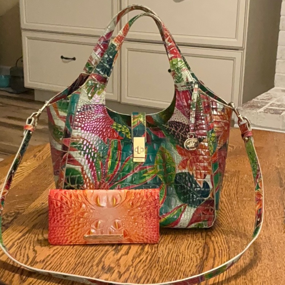 Colorful Designer Women's Bag and Wallet Set